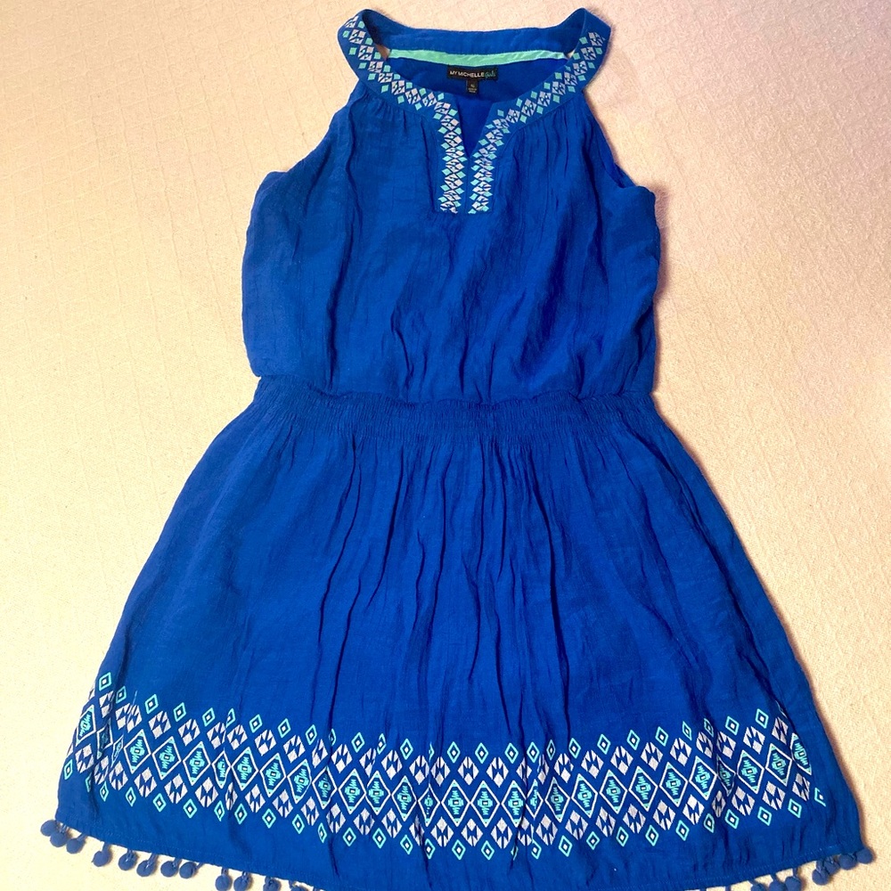 Girls blue summer dress size 14/16
